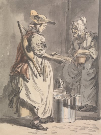 London Cries: A Milkmaid by Paul Sandby